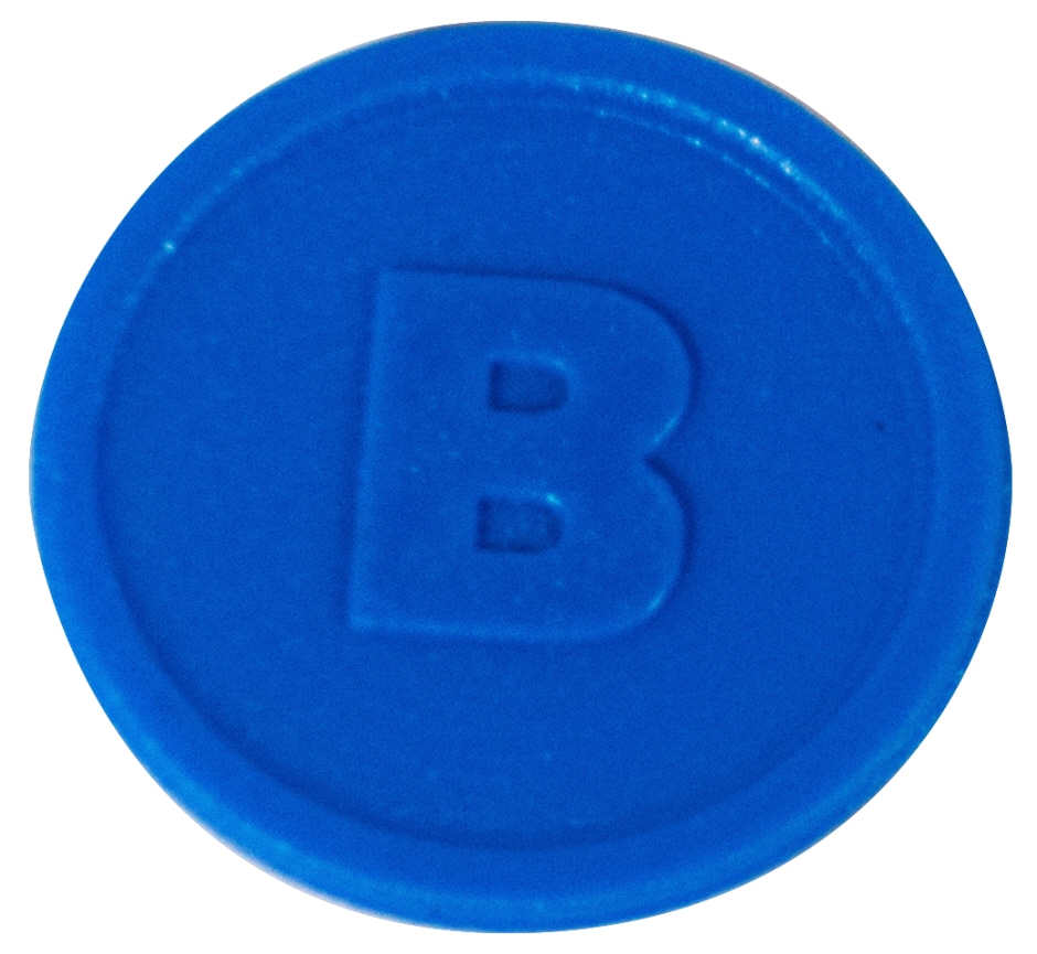 Biermarken _B_ Ø 2,5 cm - Farbe blau