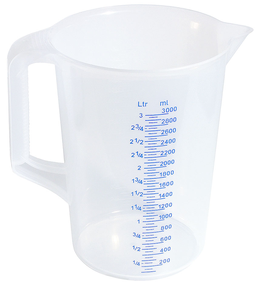 Messbecher Polypropylen - 3,00 Liter - Ø oben 17,0 cm - Höhe 23,0 cm