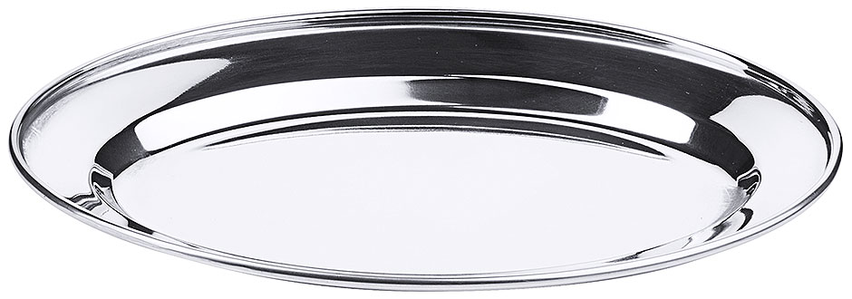 Bratenplatte oval - flach - Länge 25,0 cm - Breite 18,0 cm - Höhe 1,6 cm