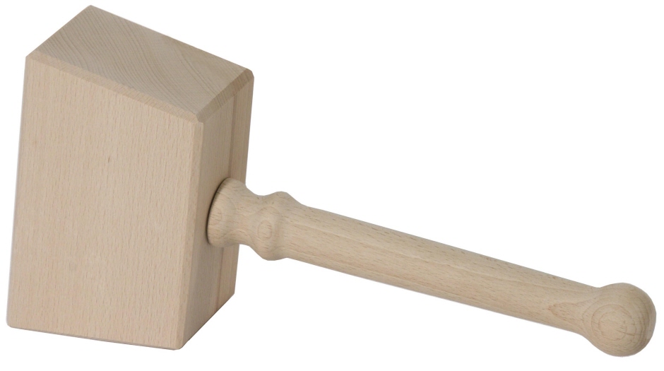 Holzhammer - Größe 16,0 x 7,5 cm x 10,0 cm - Stiellänge 23,0 cm