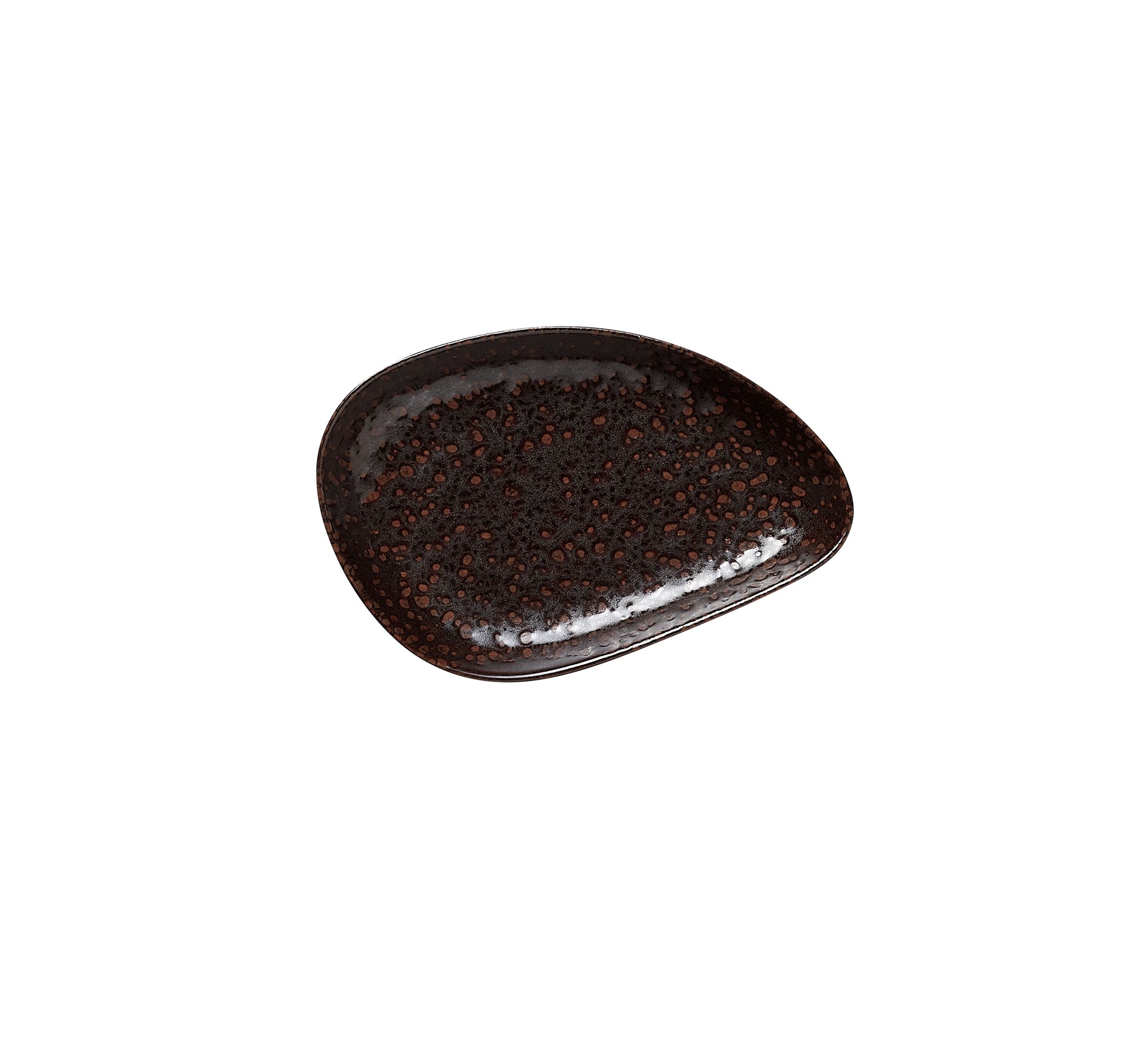 ROCKZZERO® Mini Schale, 14,7 x 9,3 cm, Serie metallic brown, Steinzeug