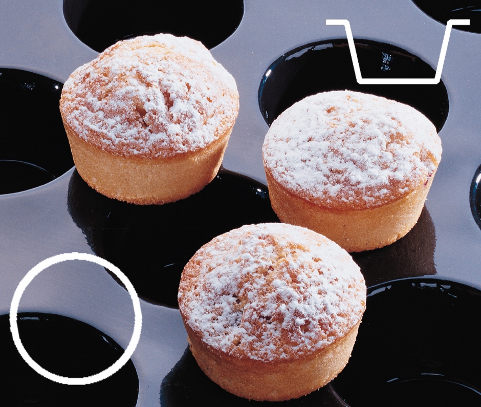 Silikonmatte - Mini Muffins Ø 5,1 cm - Höhe 3,0 cm - 40 Formen