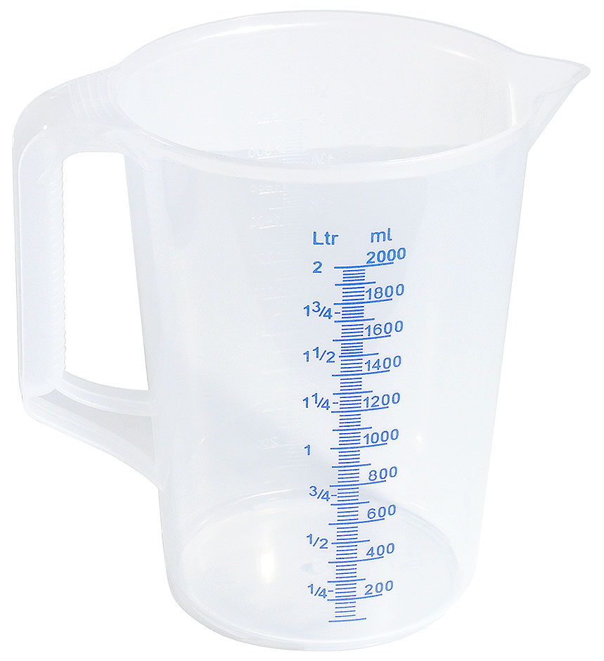 Messbecher Polypropylen - 2,00 Liter - Ø oben 15,5 cm - Höhe 20,5 cm