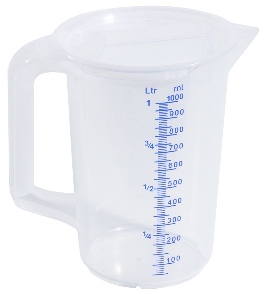 Messbecher 1 Liter mit Deckel Ø oben 11,0 cm - Höhe 16,0 cm