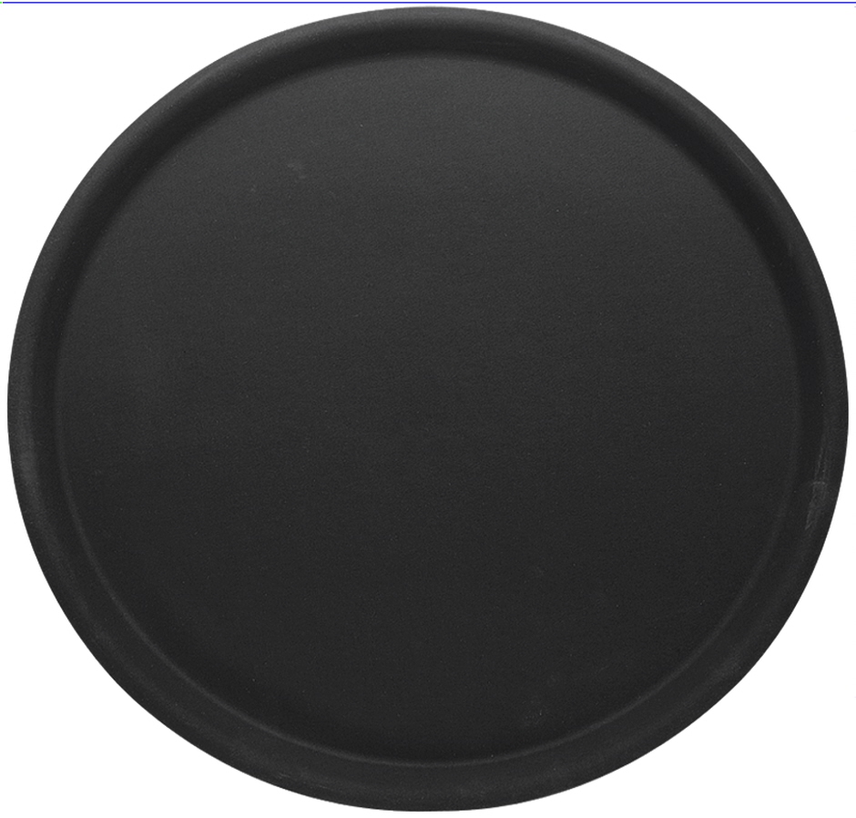 Tablett rund, rutschfest Ø 32,0 cm - Höhe 1,5 cm - schwarz