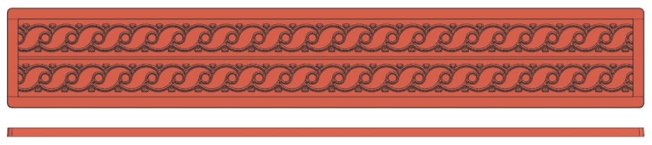 Backreliefplatten - Wellen - Länge 60,0 cm - Breite 8,0 cm