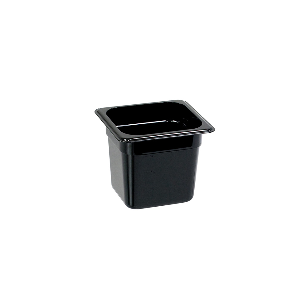 Gastronormbehälter, Serie STANDARD, Polycarbonat, schwarz, GN 1/6 (150 mm)