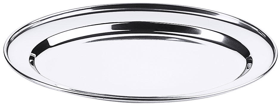 Bratenplatte oval - flach - Länge 30,0 cm - Breite 22,0 cm - Höhe 1,8 cm