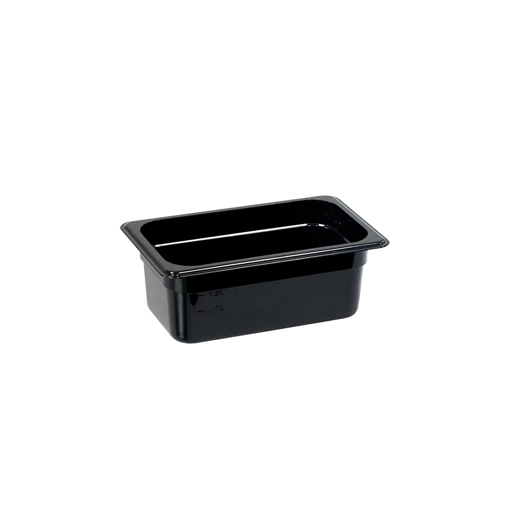 Gastronormbehälter, Serie STANDARD, Polycarbonat, schwarz, GN 1/4 (100 mm)