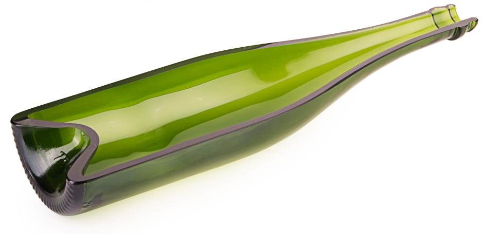 Offene Weinflasche, grün 30 cm