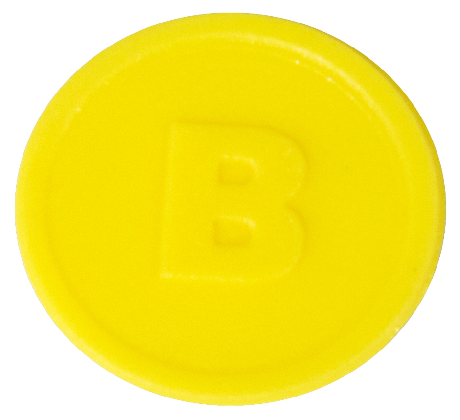 Biermarken _B_ Ø 2,5 cm - Farbe gelb