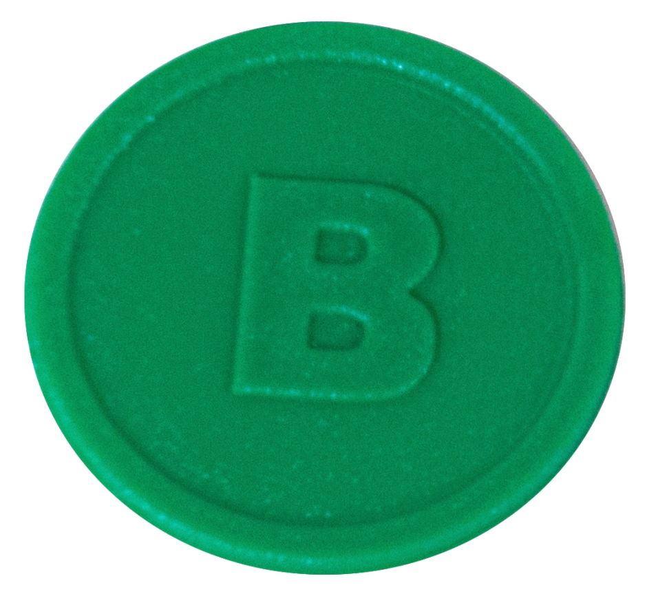 Biermarken _B_ Ø 2,5 cm - Farbe grün