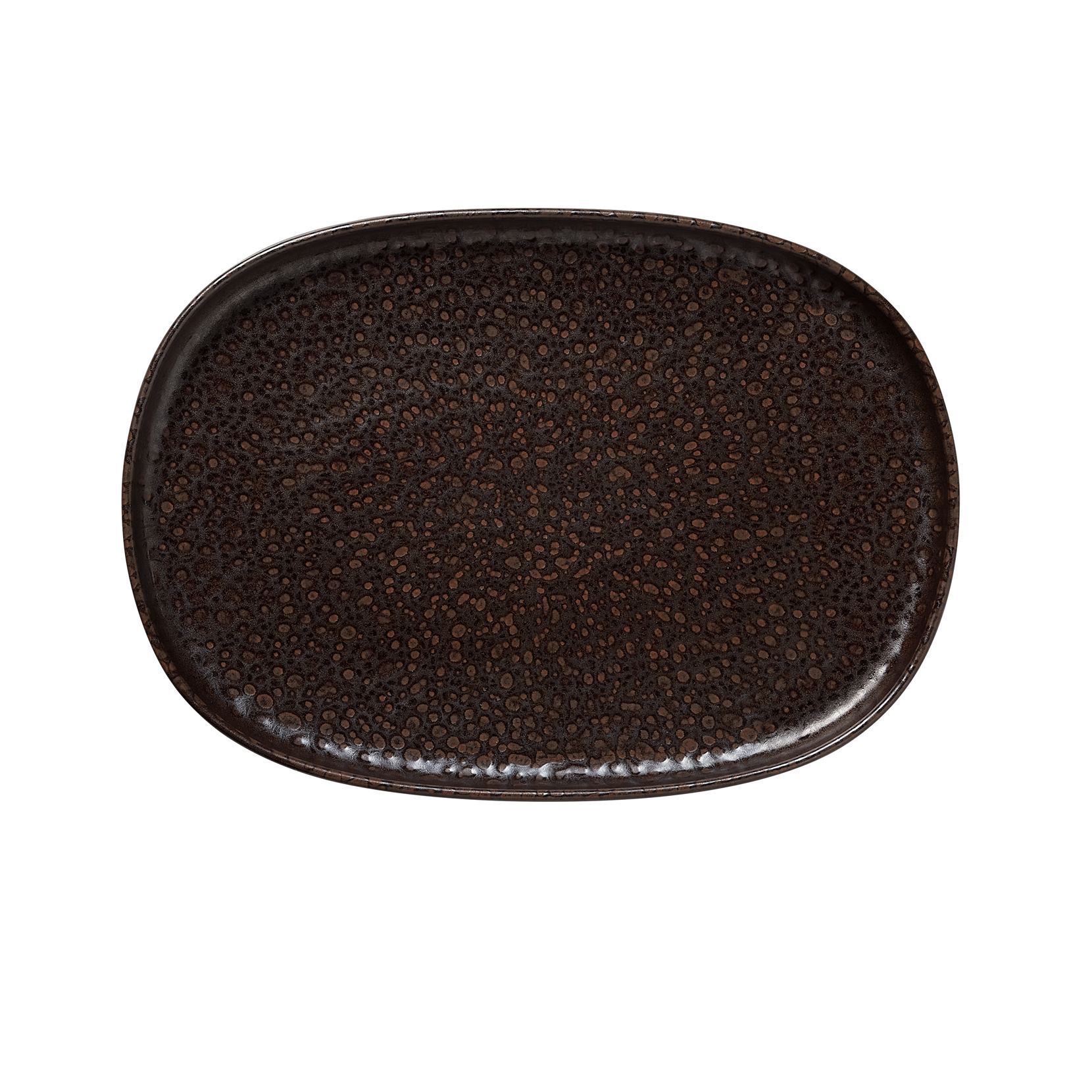 ROCKZZERO® Platte, 33 x 23 cm, Serie metallic brown, Steinzeug