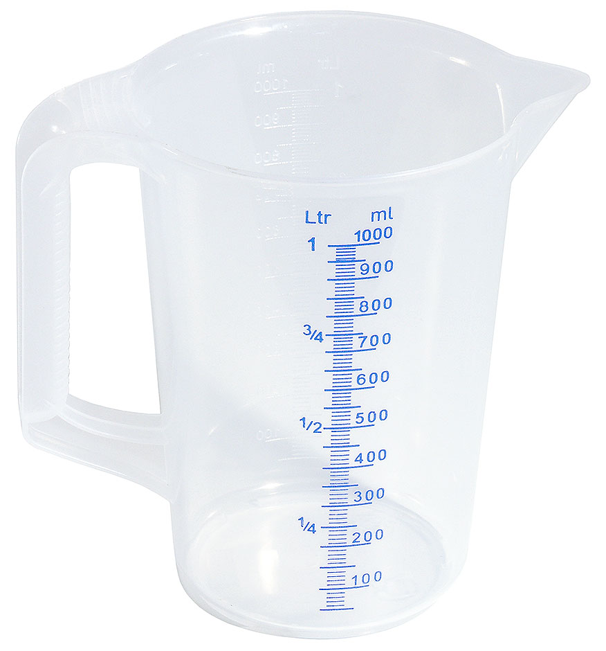 Messbecher Polypropylen - 1,00 Liter - Ø oben 11,5 cm - Höhe 17,0 cm