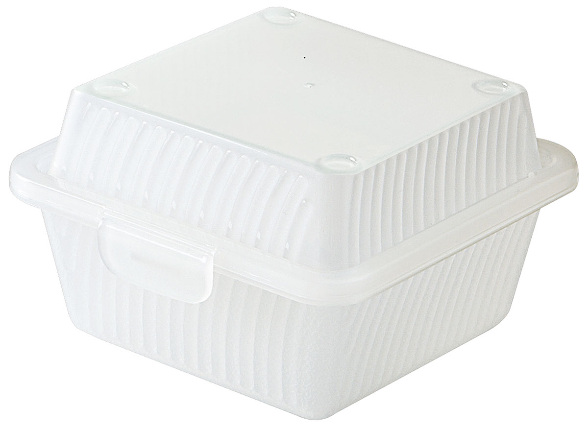 Eco-Takeouts Behälter, weiß - für Hamburger - 12 x 13 x 8 cm