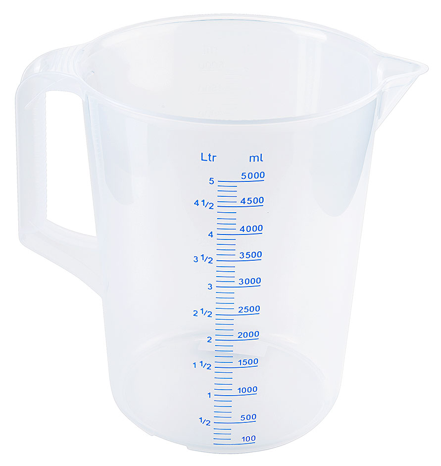 Messbecher Polypropylen - 5,00 Liter - Ø oben 20,0 cm - Höhe 27,0 cm