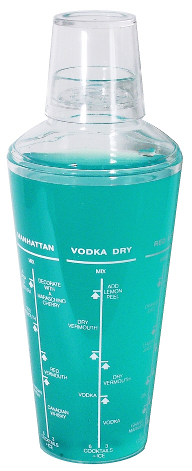 Acryl Cocktail-Shaker Ø max. 9,5 cm - Höhe 24,5 cm - Volumen 0,75 Liter