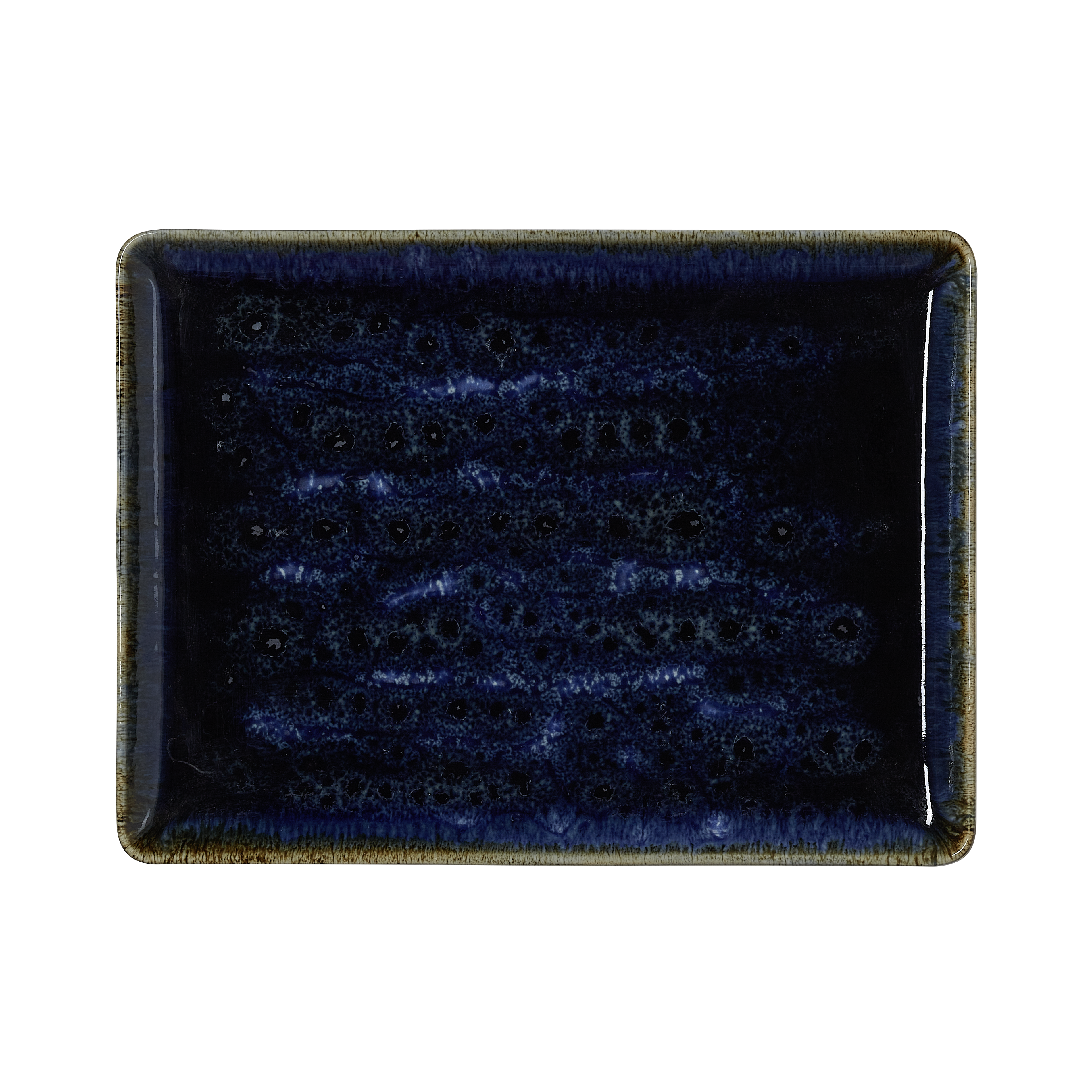 Teller, flach, 27 x 20 cm, Serie dark ocean, Porzellan