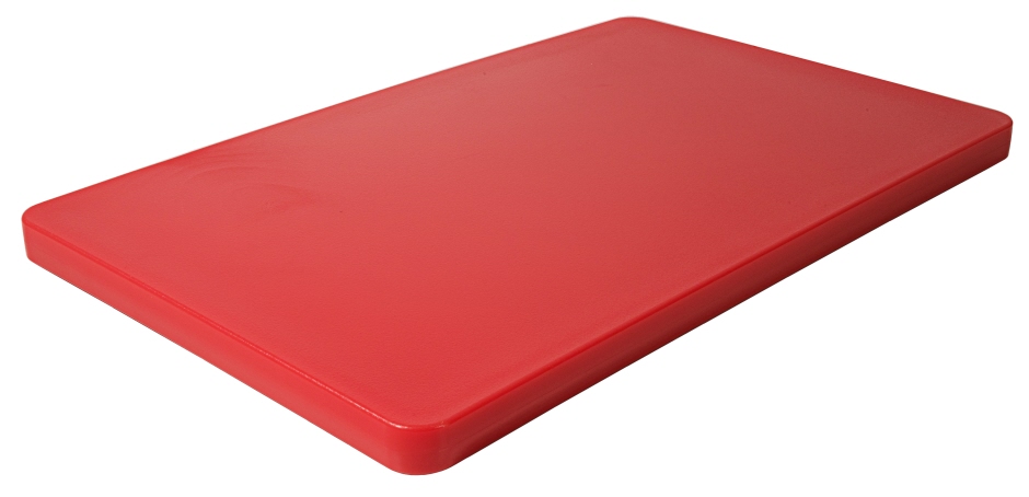 HACCP Schneidbrett hochdicht, mit Füße - 53 x 32,5 cm - 2,5 cm dick - Farbe rot
