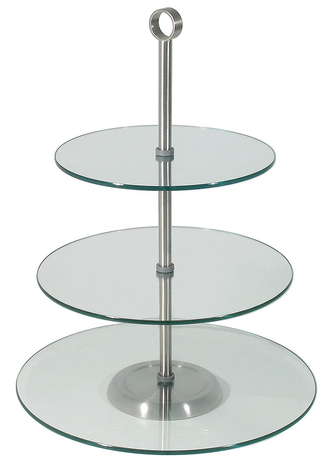 Glasetagere 3-stufig - Höhe 40,0 cm - Ø 21,0 - 25,0 - 30,0 cm