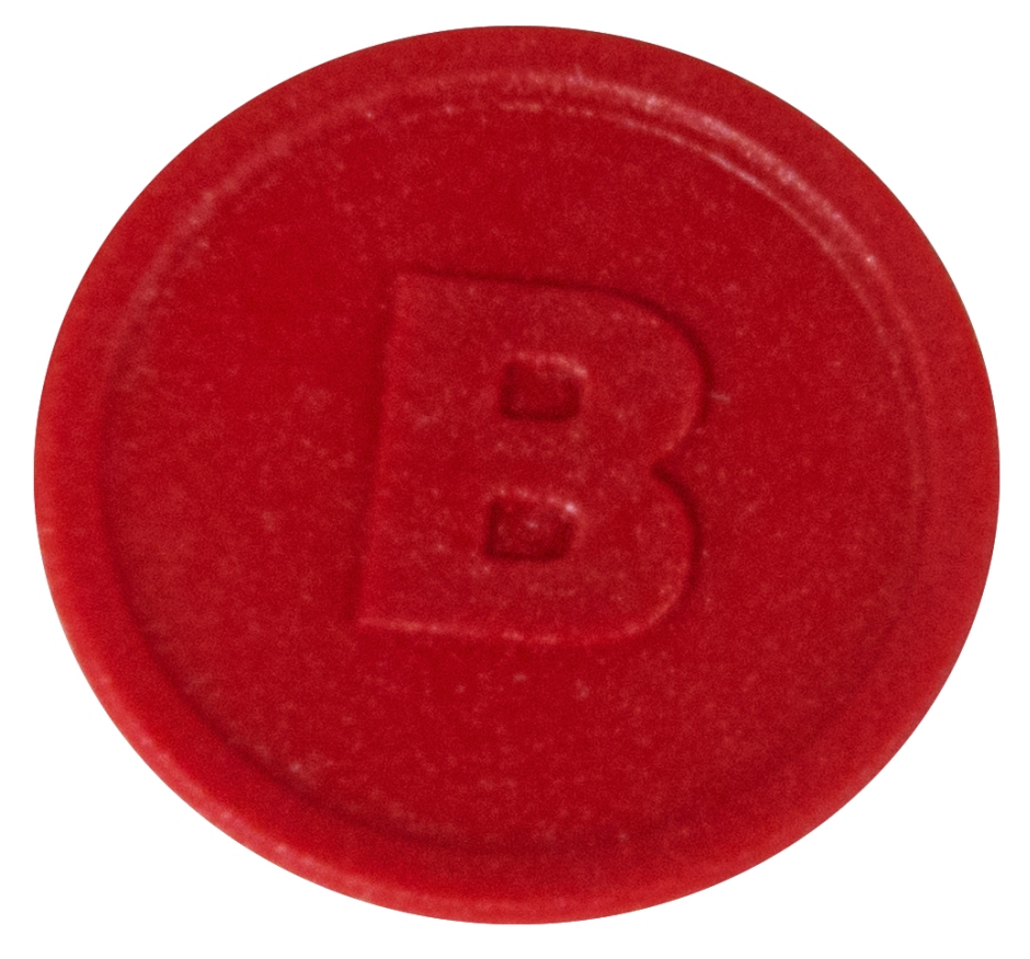 Biermarken _B_ Ø 2,5 cm - Farbe rot