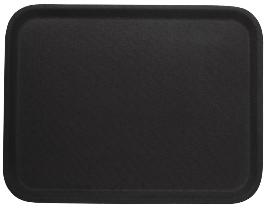 Tablett rechteckig - Länge 46,0 cm - Breite 36,0 cm - Höhe 1,6 cm - schwarz - rutschfest