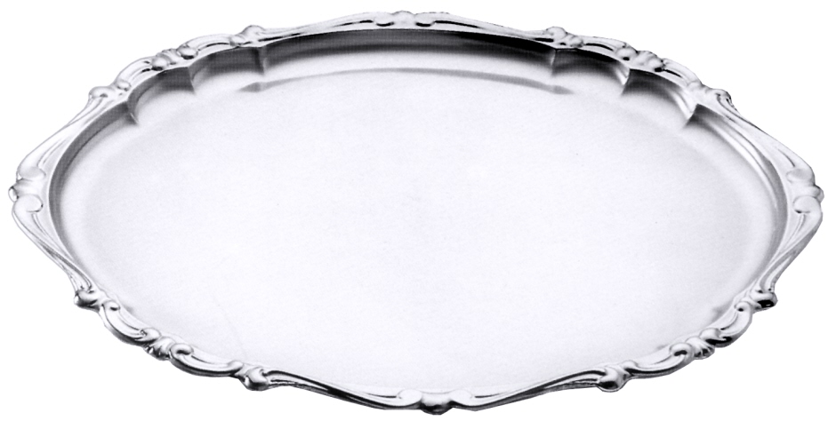 Barock-Tablett oval - Länge 31,0 cm - Breite 24,0 cm - Höhe 1,8 cm