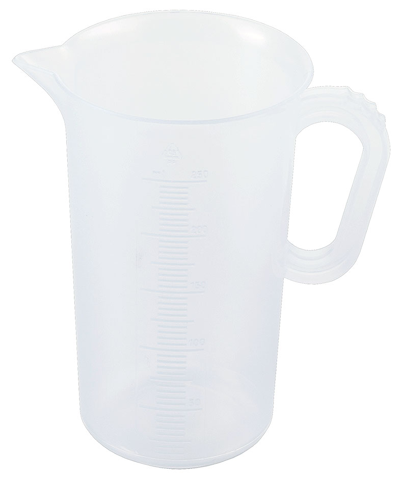 Messbecher Polypropylen - 0,25 Liter - Ø oben 7,0 cm - Höhe 12,0 cm